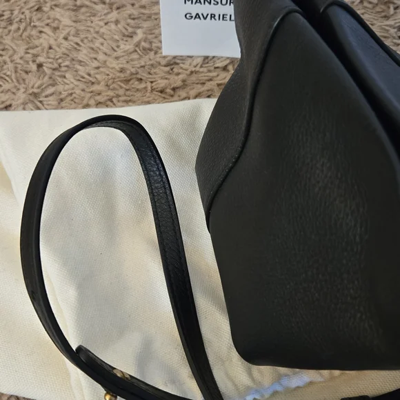 Mansur Gavriel Mini Tulipano Black Leather Crossbody Bag - Picture 8 of 8